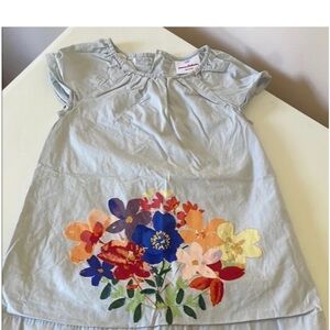 Hanna Andersson Light Blue Floral Kids Tee
